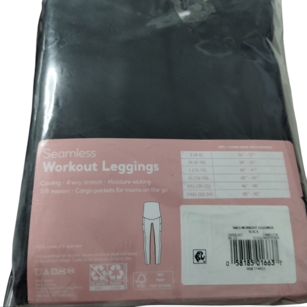 2 Destination Maternity Seamless Maternity Active Black Leggings Comfort… - Picture 3 of 8